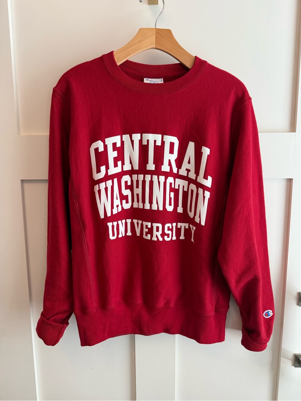 Champion Red Central Washington University Crewneck Sweatshirt